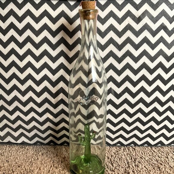 LIMITED EDITION HAND BLOWN PORFIDIO CACTUS GLASS BOTTLE - Picture 3 of 14